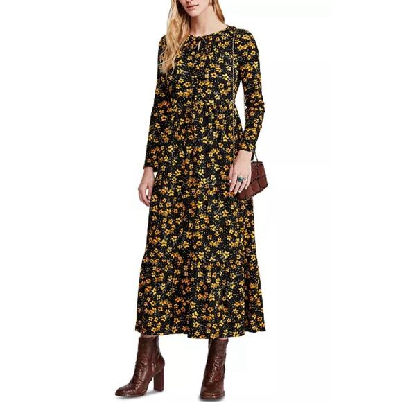 Free People Tears of Joy Floral Midi Dress Size M - Picture 1 of 11